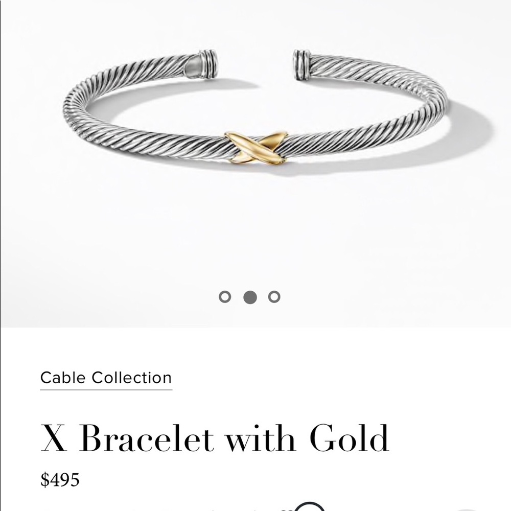David Yurman 4mm X SS/18K yellow gold bangle